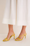 Lemon Yellow Embossed Leather Scarlet Heels