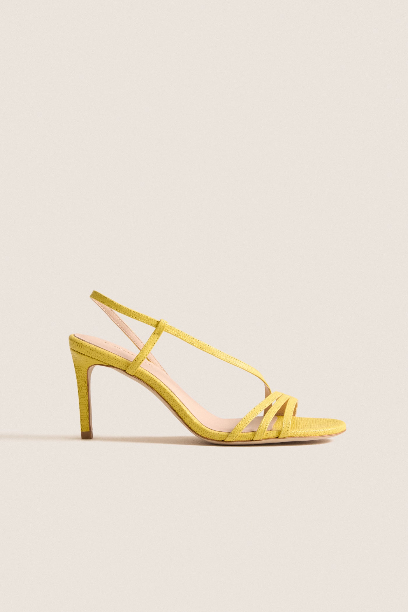 Lemon Yellow Embossed Leather Scarlet Heels