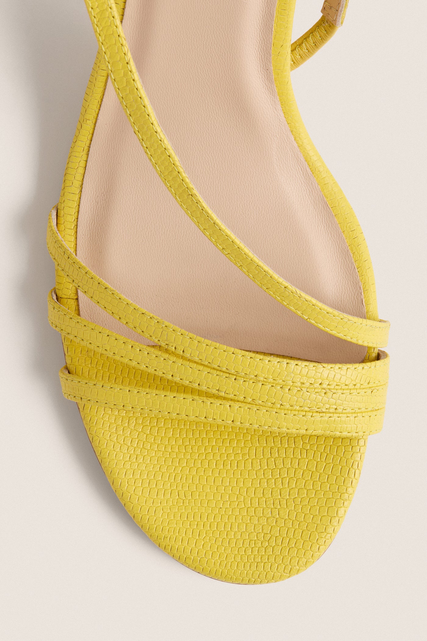 Lemon Yellow Embossed Leather Scarlet Heels