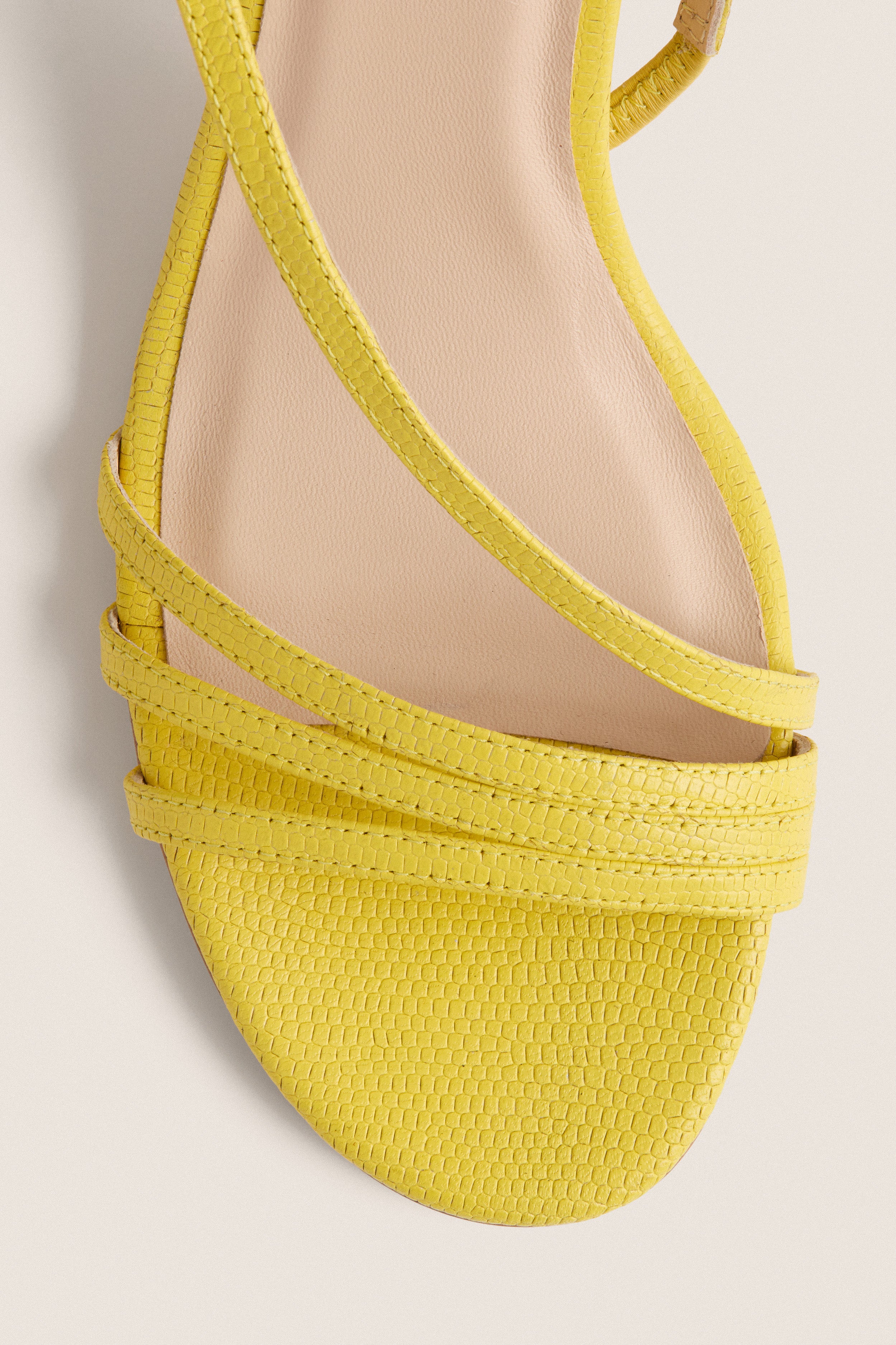 Lemon Yellow Embossed Leather Scarlet Heels