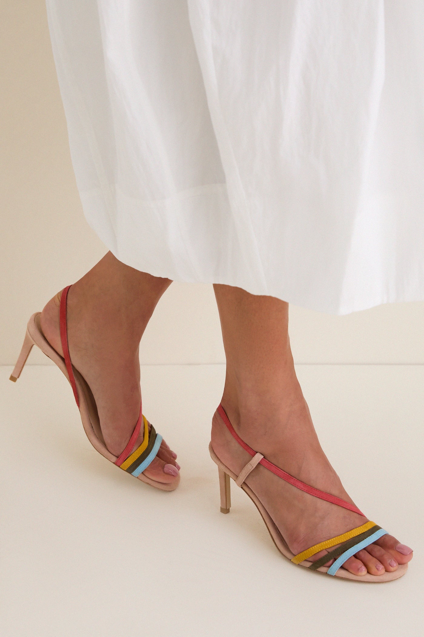 Rainbow Suede Scarlet Heels