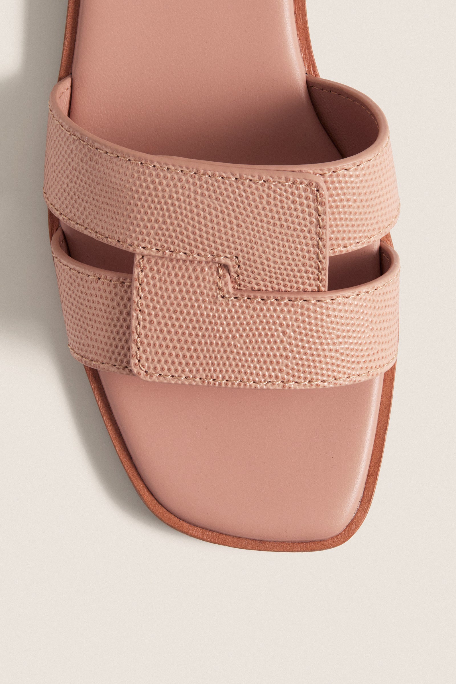 Pink Embossed Leather Muse Sandals