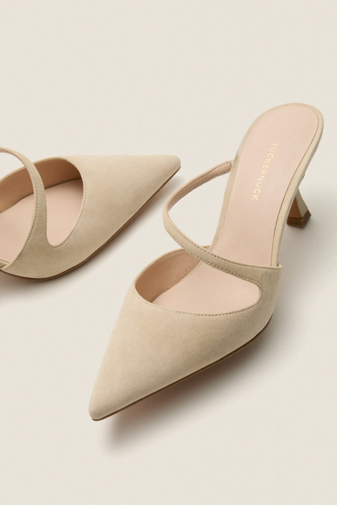 Nude Suede Mimi Heels