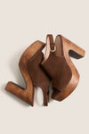Chocolate Suede Clea Heels