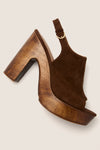 Chocolate Suede Clea Heels