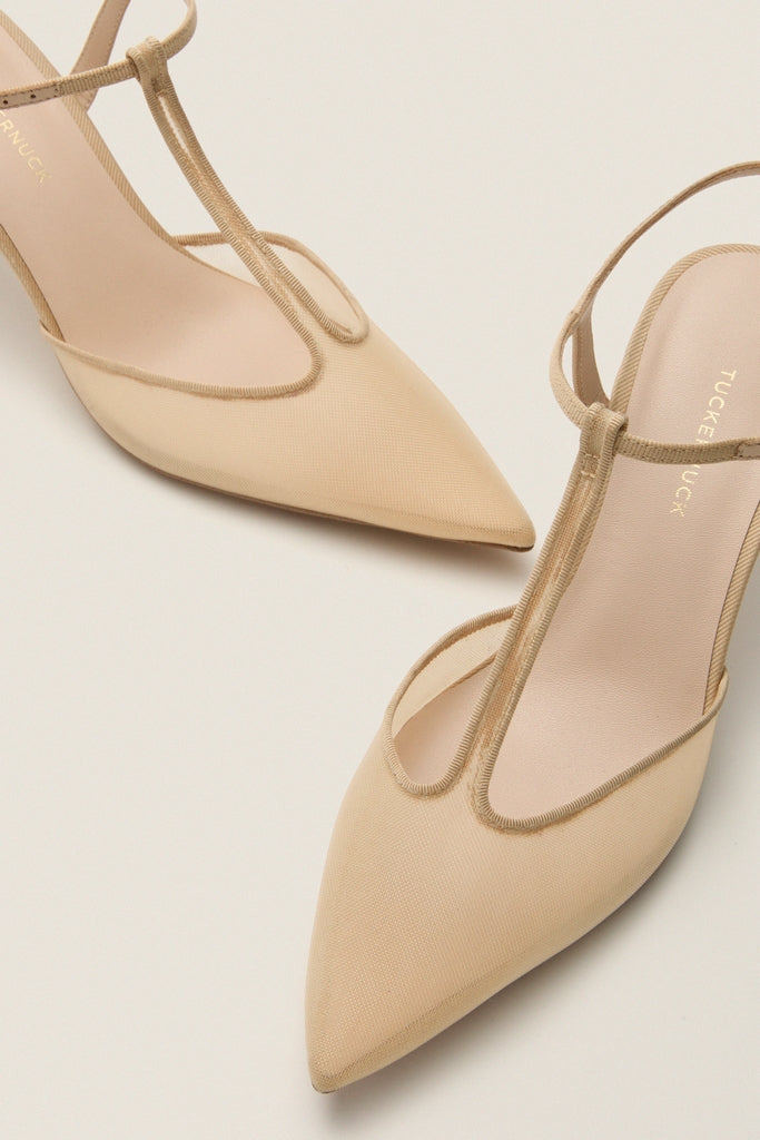 Nude Mesh Margot Heels
