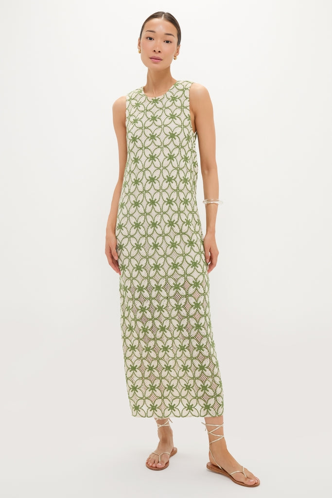 crochet halter dress Pitusa | Crochet U Back Dress Green – main image 1