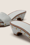Blue Suede Rosalie Clog Sandals