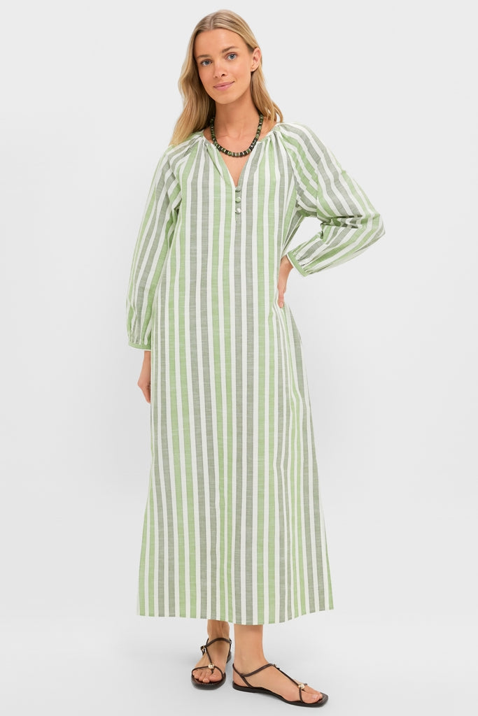 Lime Stripe Maryse Caftan | Tnuck Beach