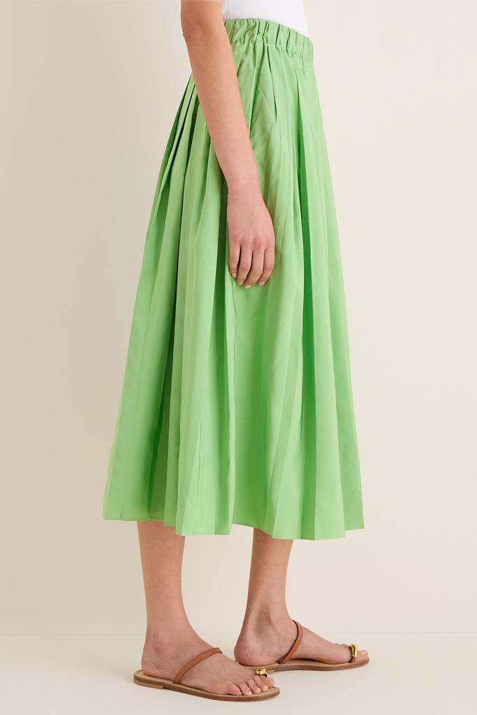 Pistachio Pleated Dixon Midi Skirt