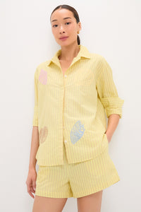 Citrine Stripe Embroidered Nadine Button Down