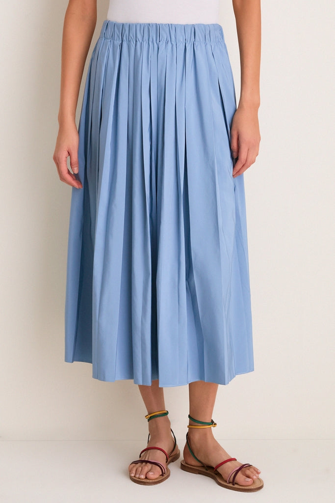 Blue Fog Pleated Dixon Midi Skirt | Tuckernuck