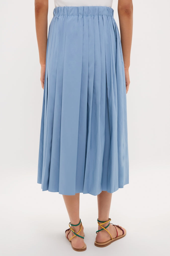 Blue Fog Pleated Dixon Midi Skirt
