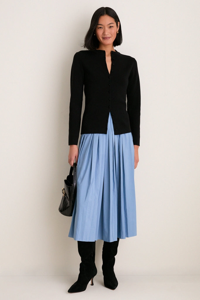 Blue Fog Pleated Dixon Midi Skirt | Tuckernuck