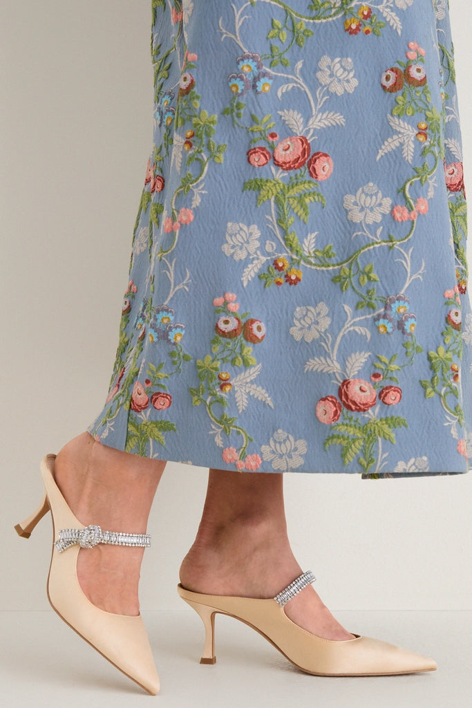 Champagne Satin Mae Heels