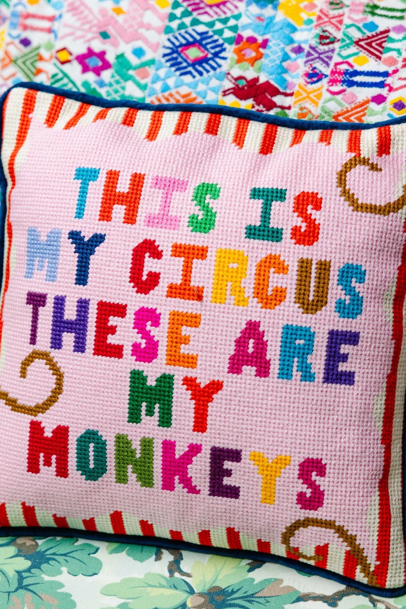 This is My Circus Needlepoint Pillow