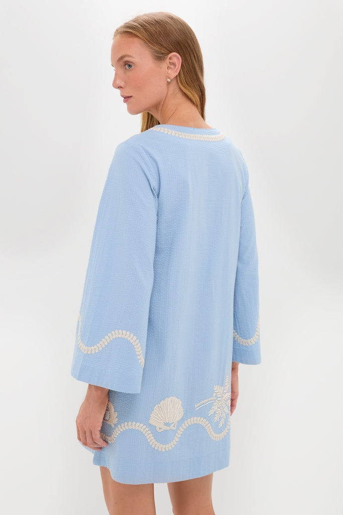 Blue Seersucker Embroidered Marcelle Dress | Tuckernuck Blue Seersucker Embroidered Marcelle Dress | Tuckernuck