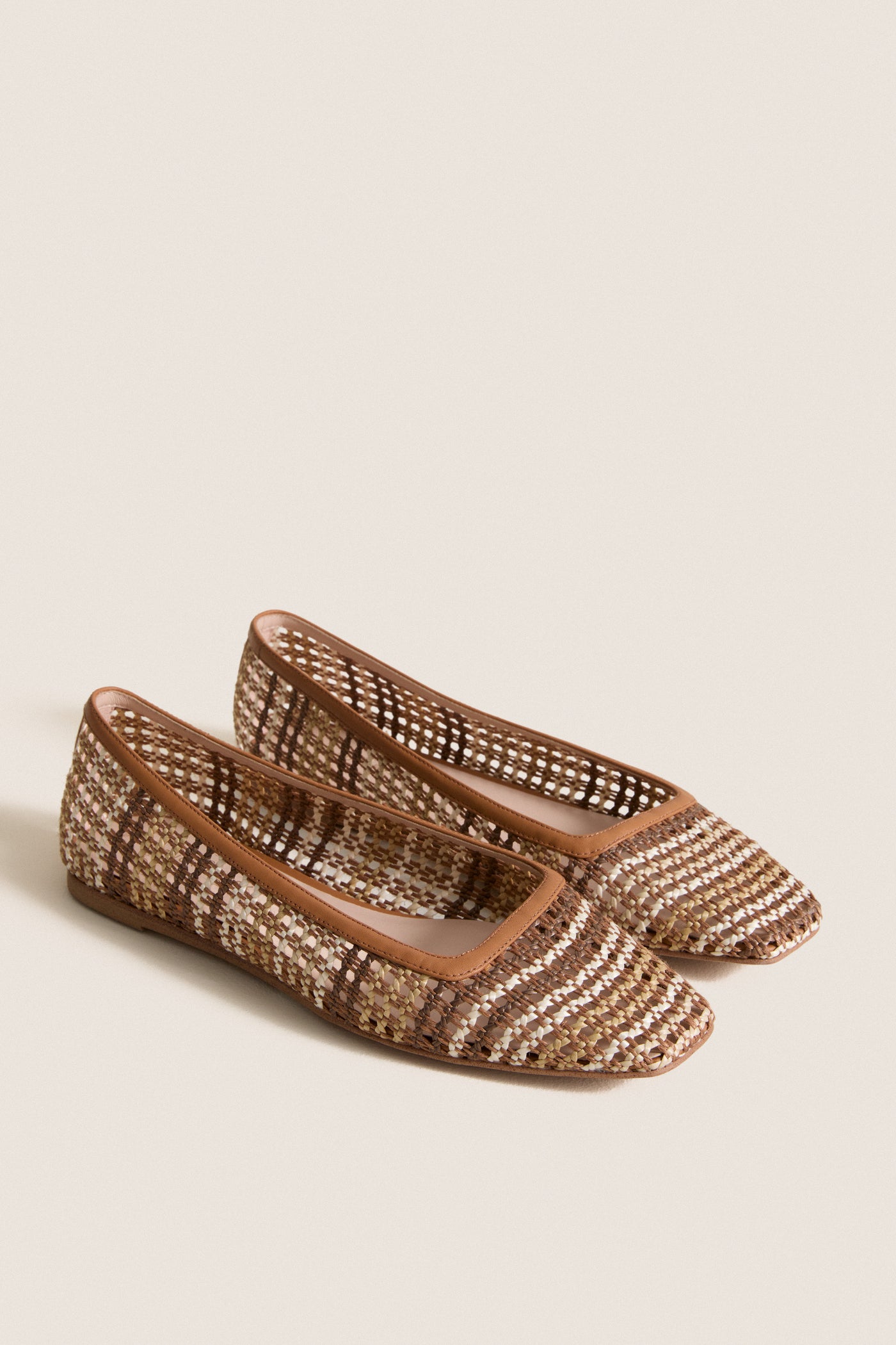 Tan Multi Woven Nadia Flats