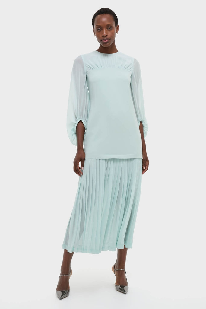 Tuckernuck Ice Blue Chiffon Pleated Lorraine Dress Ice Blue / 4