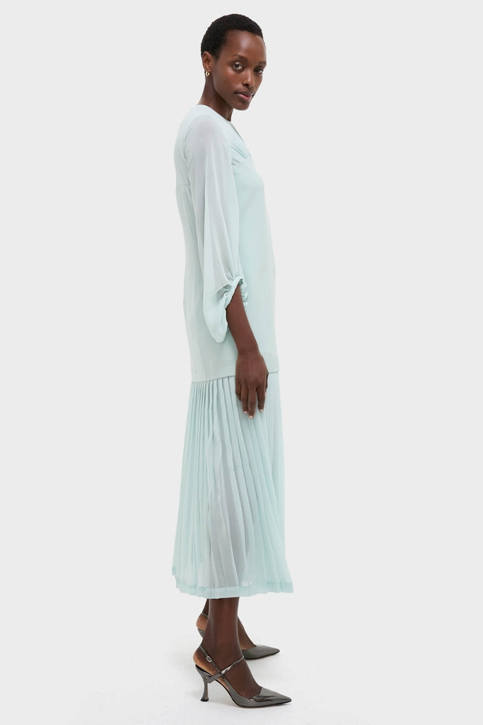 Tuckernuck Ice Blue Chiffon Pleated Lorraine Dress Ice Blue / 4