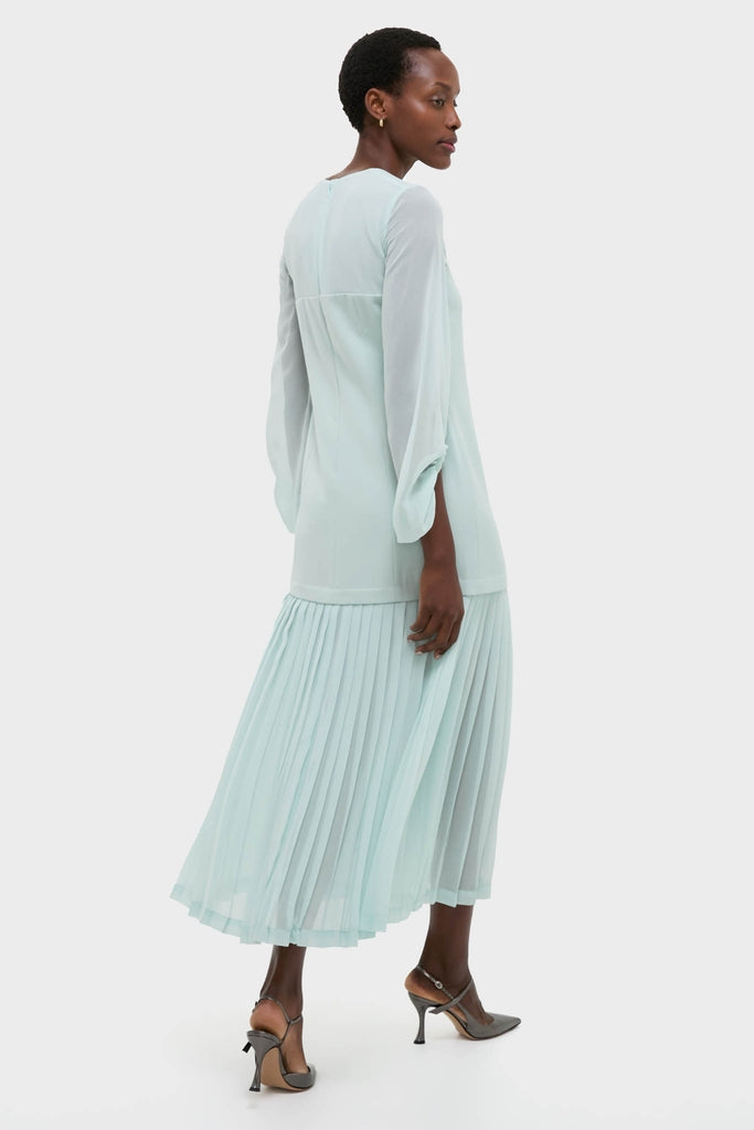 Ice Blue Chiffon Pleated Lorraine Dress | Tuckernuck