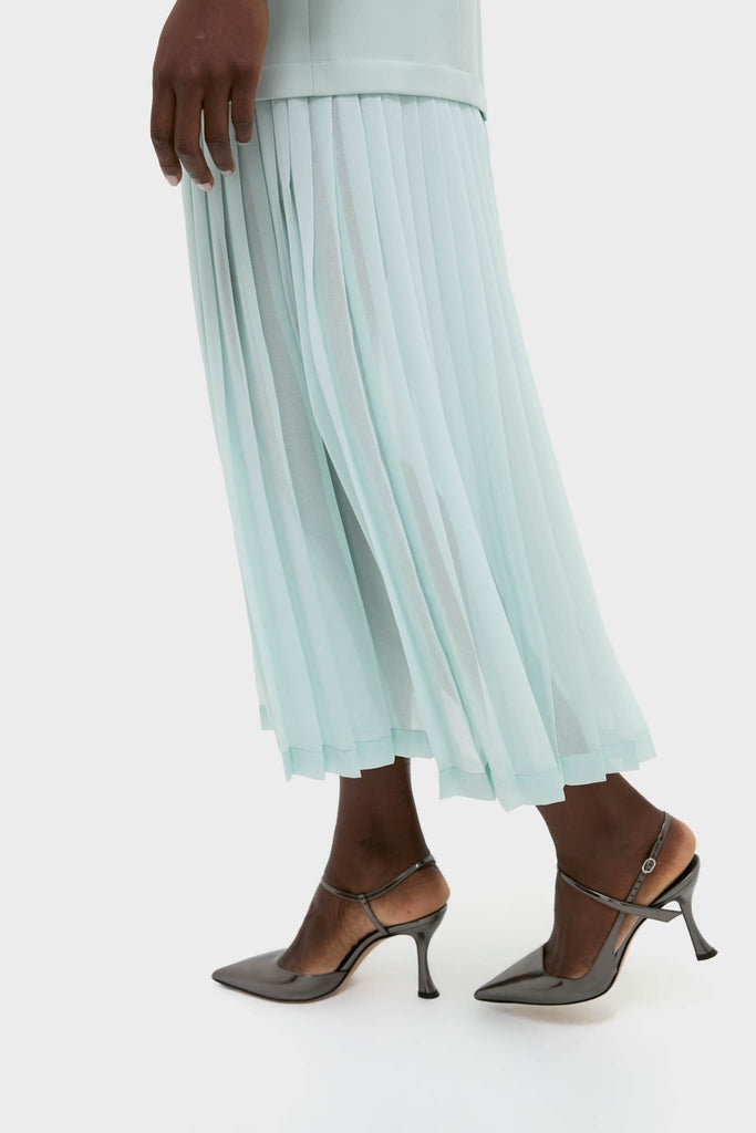 Tuckernuck Ice Blue Chiffon Pleated Lorraine Dress Ice Blue / 4