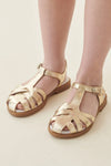 Gold Sofia Leather Sandals