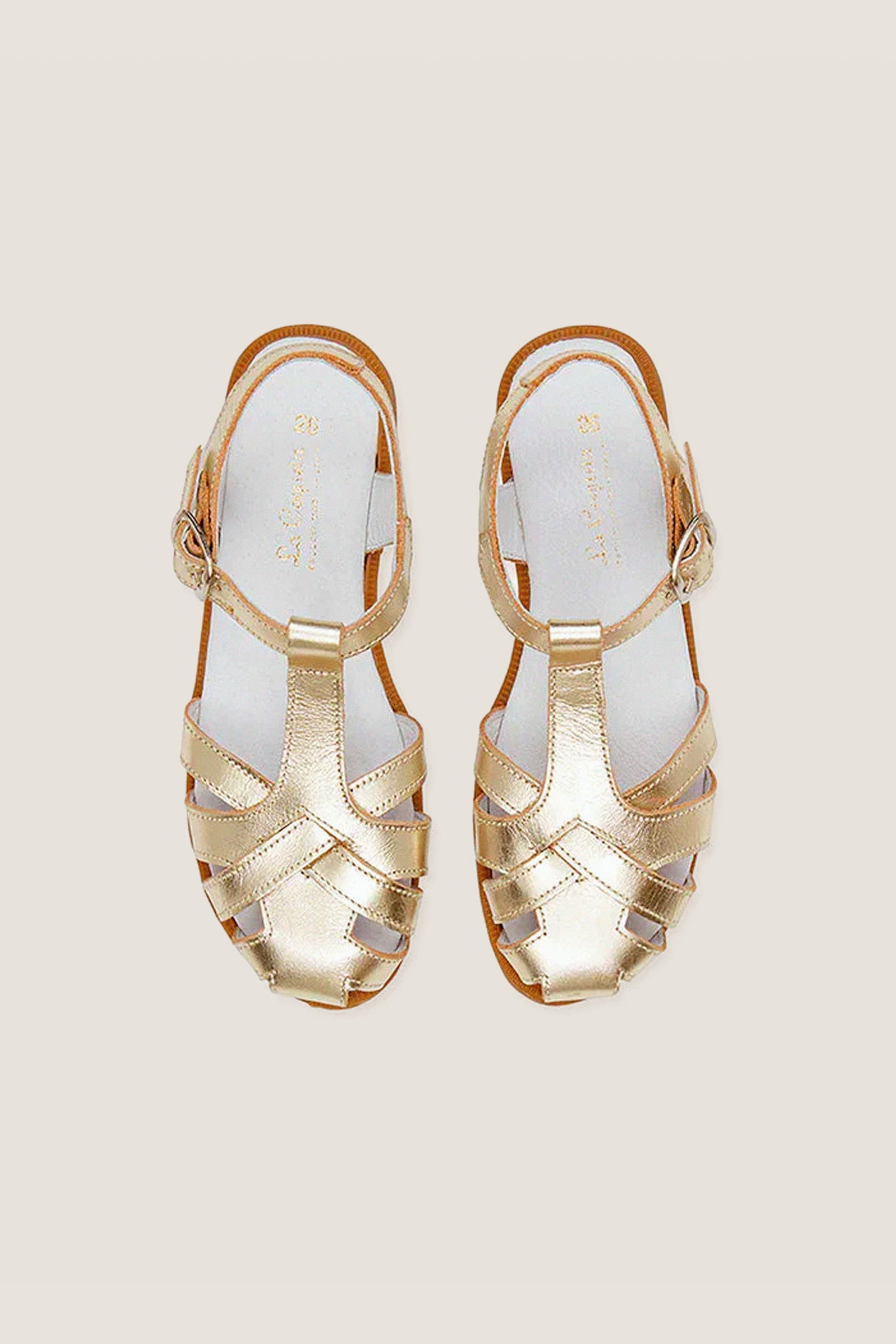 Gold Sofia Leather Sandals