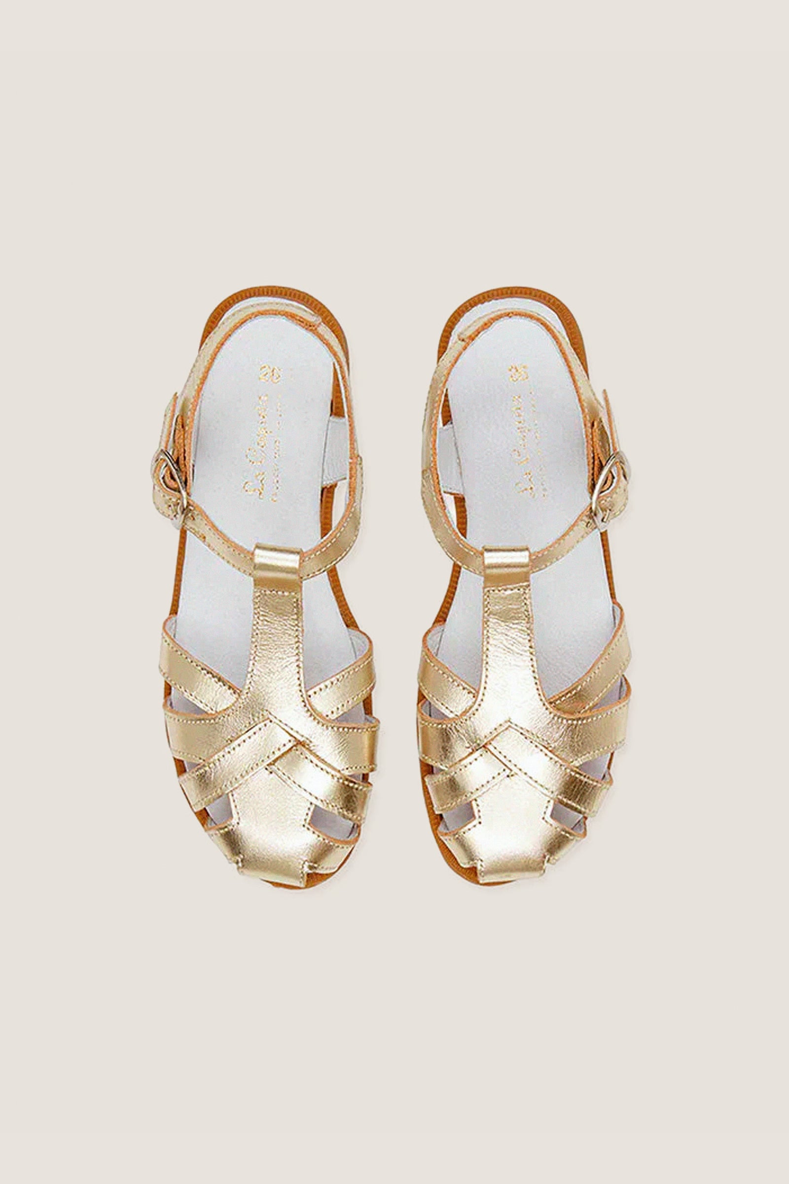 Gold Sofia Leather Sandals