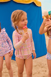 Pink Island Checks Yani Bathing Suit Set