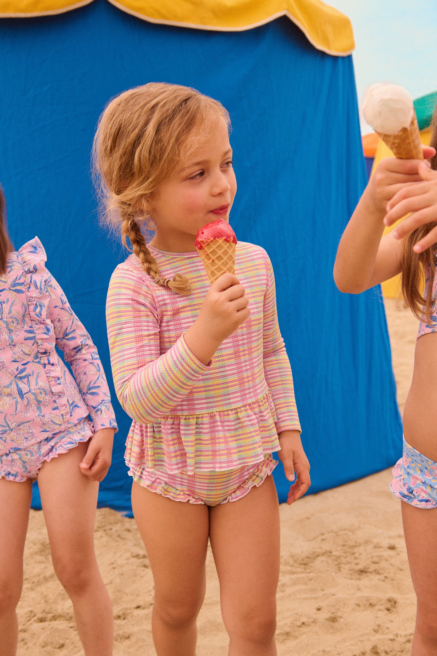 Pink Island Checks Yani Bathing Suit Set