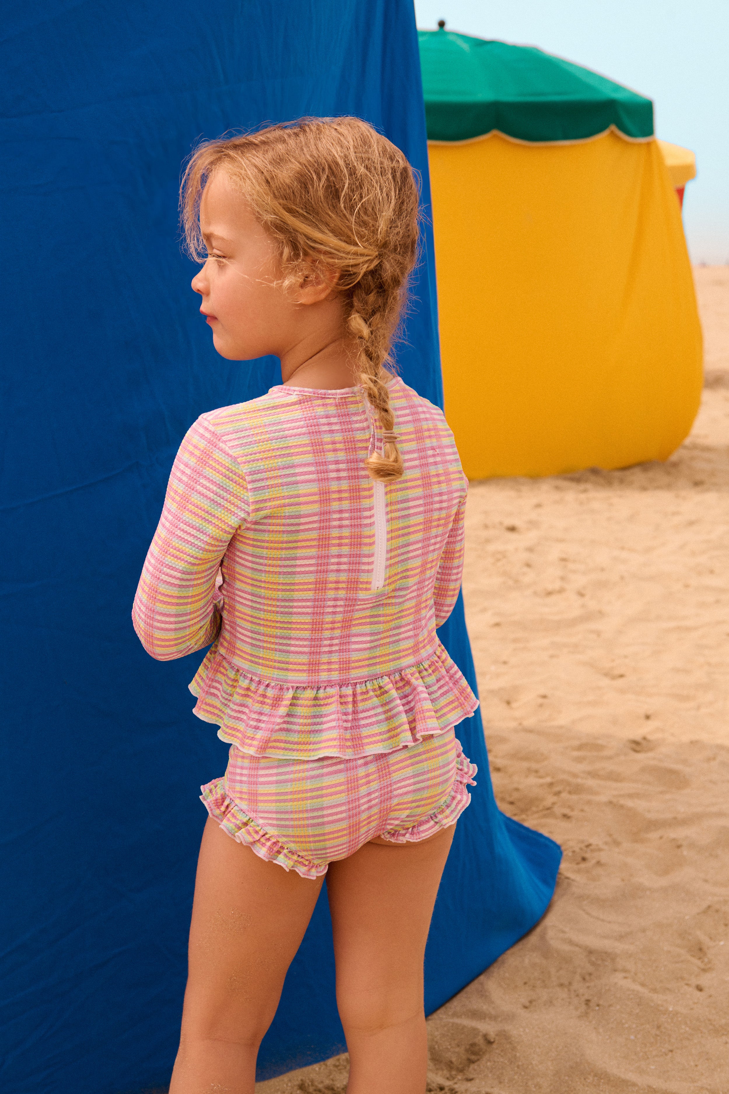 Pink Island Checks Yani Bathing Suit Set