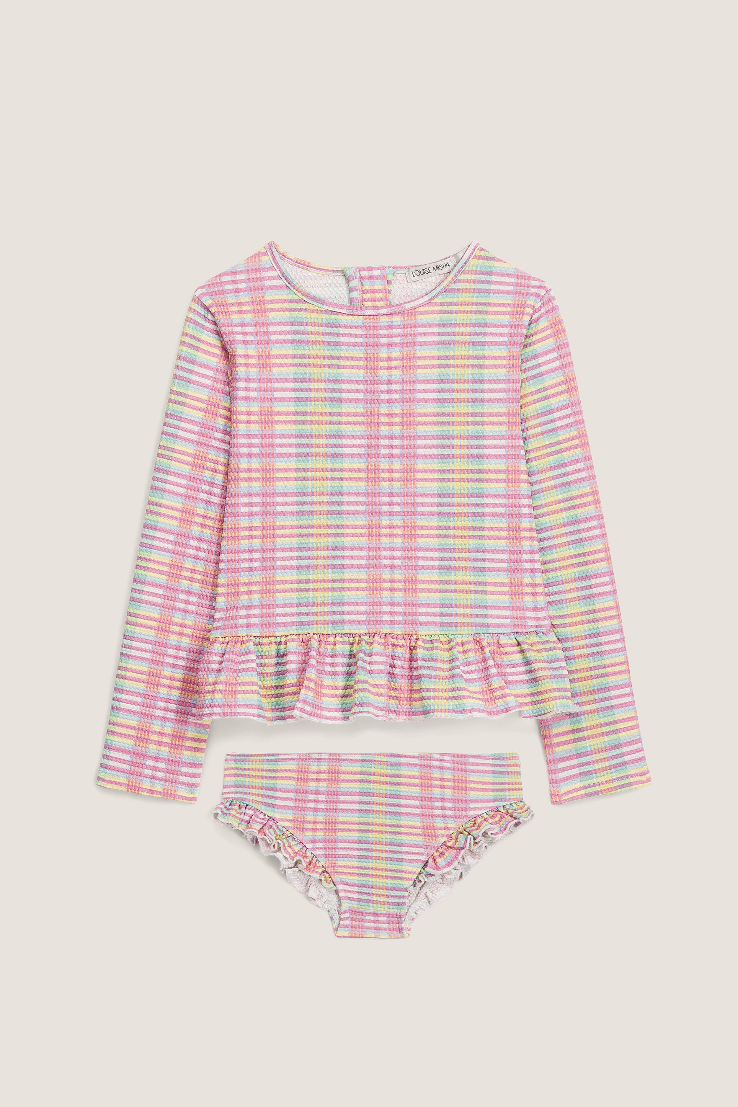 Pink Island Checks Yani Bathing Suit Set