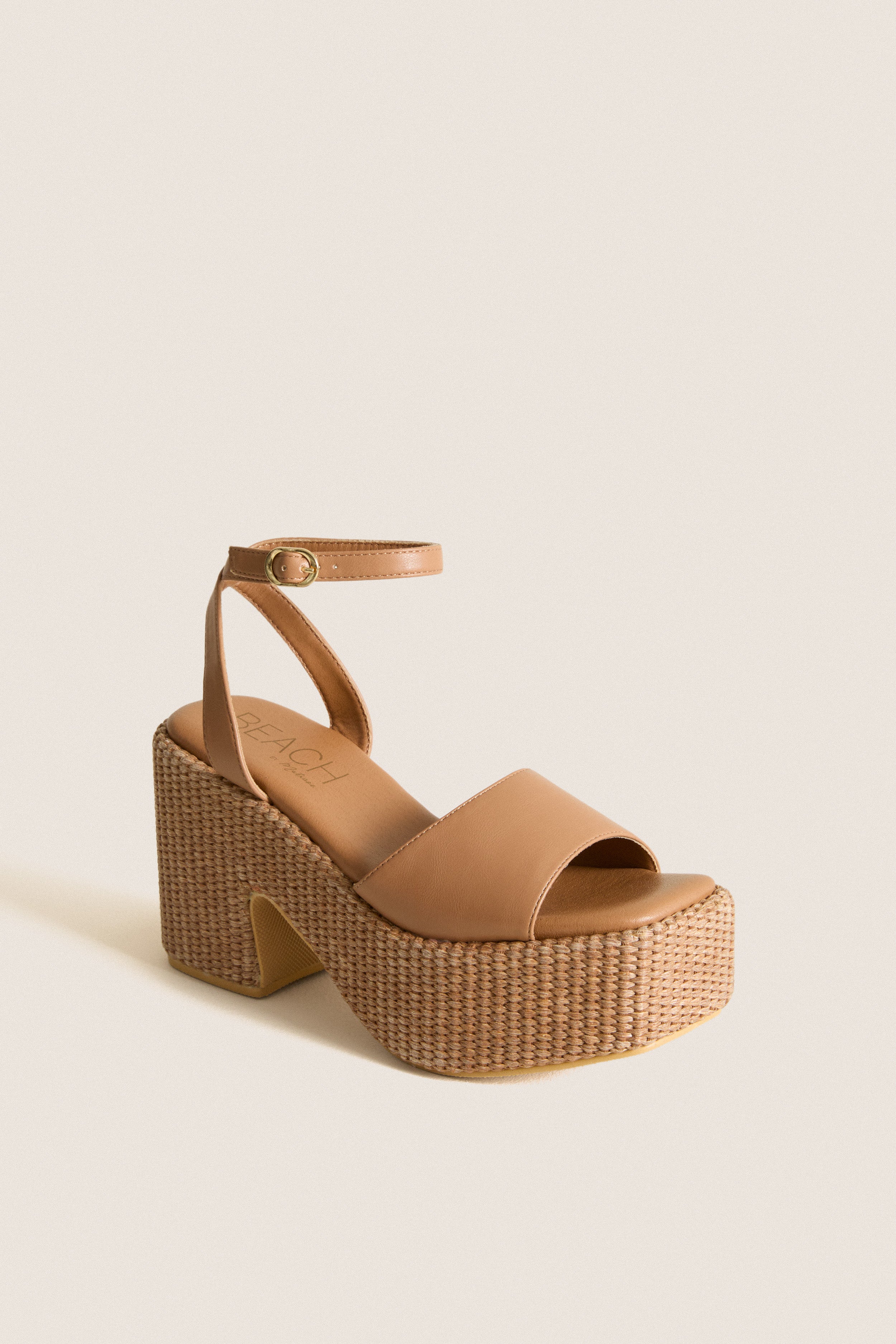 Cognac Arden Platform Heels