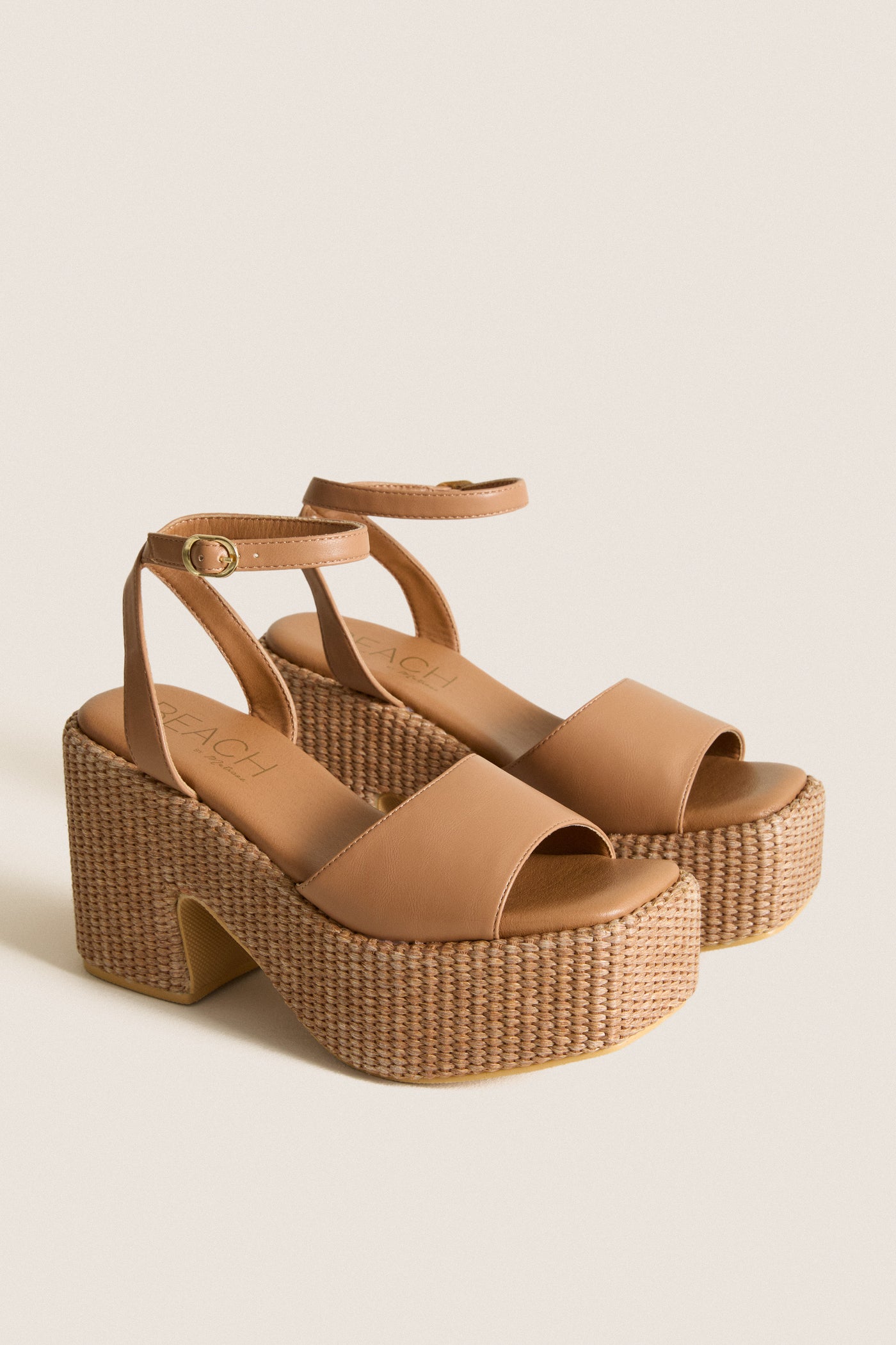 Cognac Arden Platform Heels