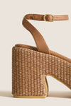 Cognac Arden Platform Heels