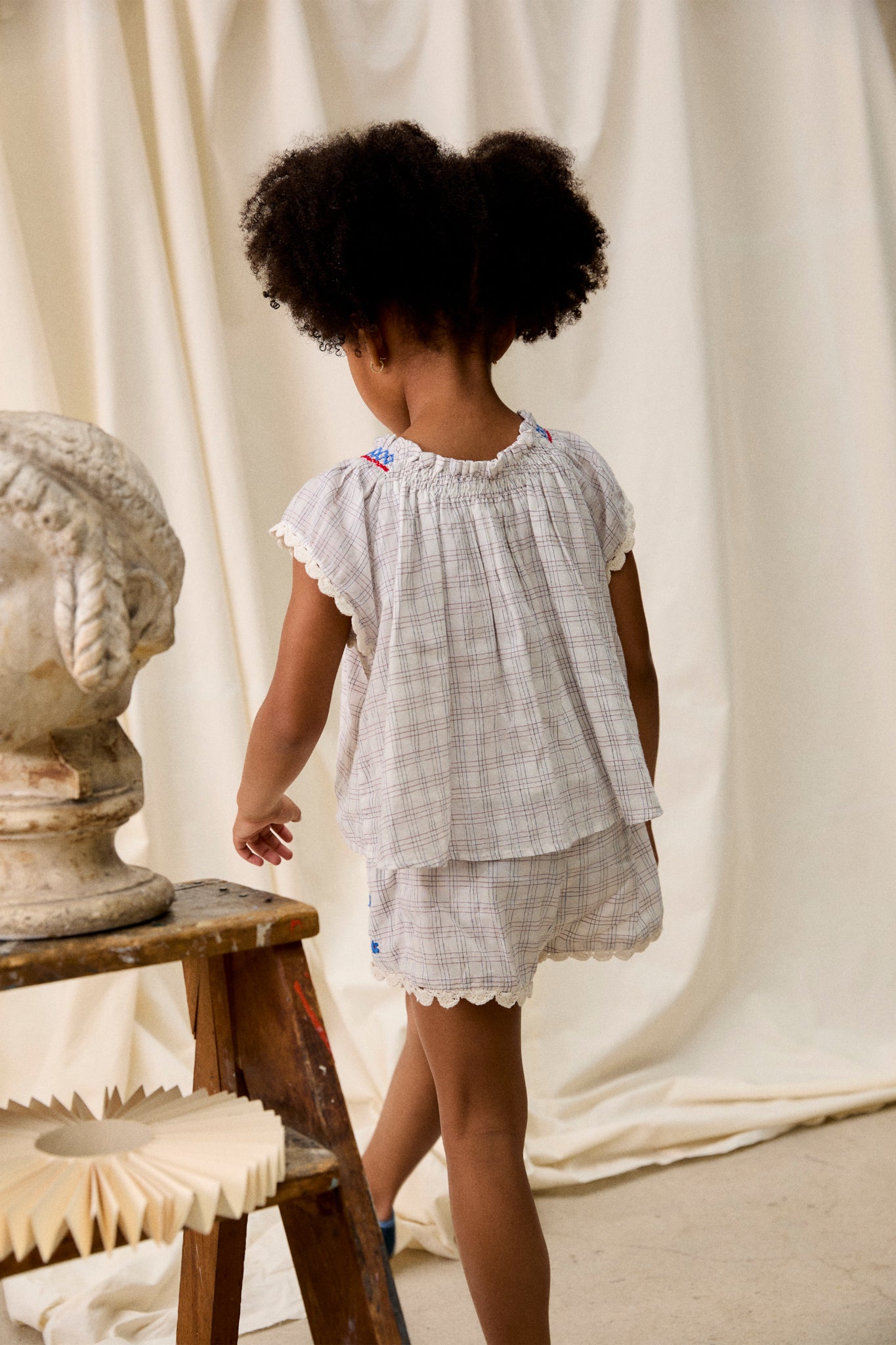 Cream Cruise Checks Perlane Blouse | Louise Misha