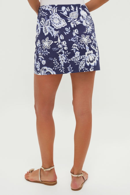 Navy Multi Floral Charlie Mini Skirt