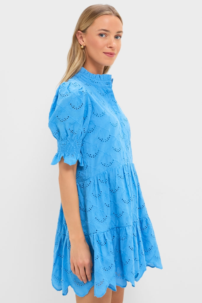 Hyacinth House Cerulean Eyelet Bennett Mini Dress Cerulean Eyelet / M Hyacinth House Cerulean Eyelet Bennett Mini Dress Cerulean Eyelet / M
