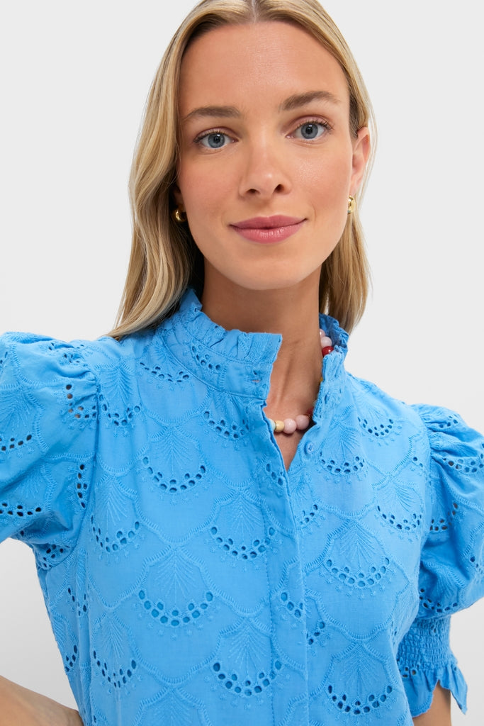 Cerulean Eyelet Bennett Mini Dress | Hyacinth House