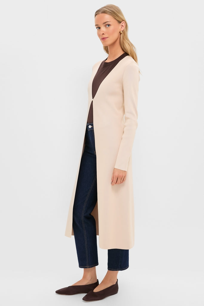 Cream Knit Long Aiden Cardigan