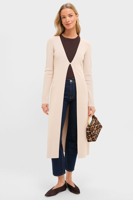 Cream Knit Long Aiden Cardigan