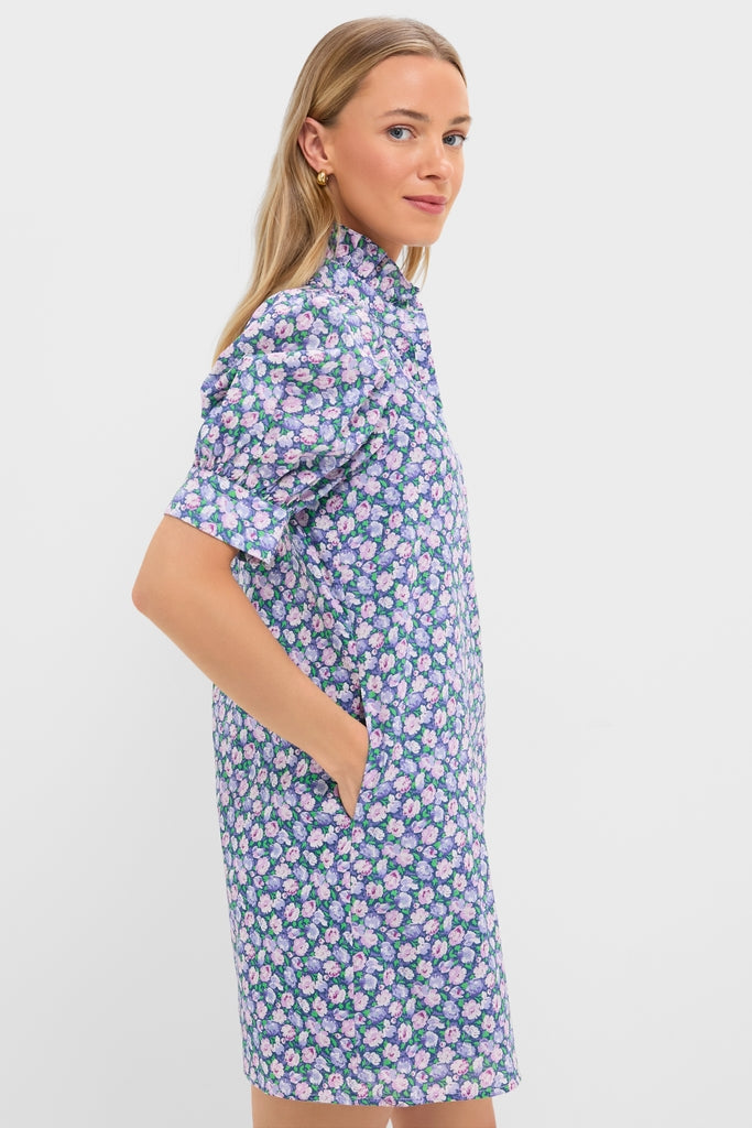 short ditsy floral dress Wholesale MOQ6 Ditsy Floral Smocked Balloon Sleeve Mini Dress