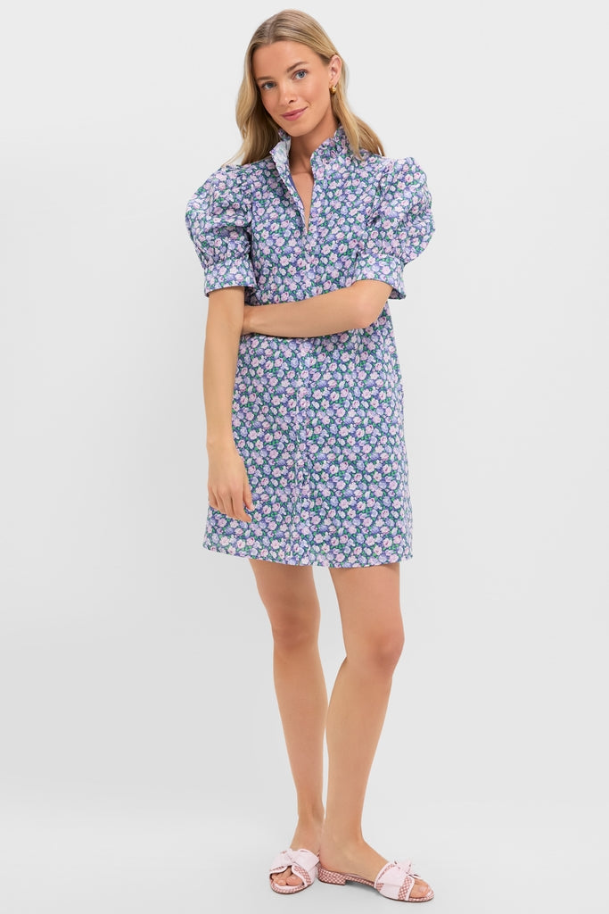 Lilac Ditsy Floral Mini Louisa Dress