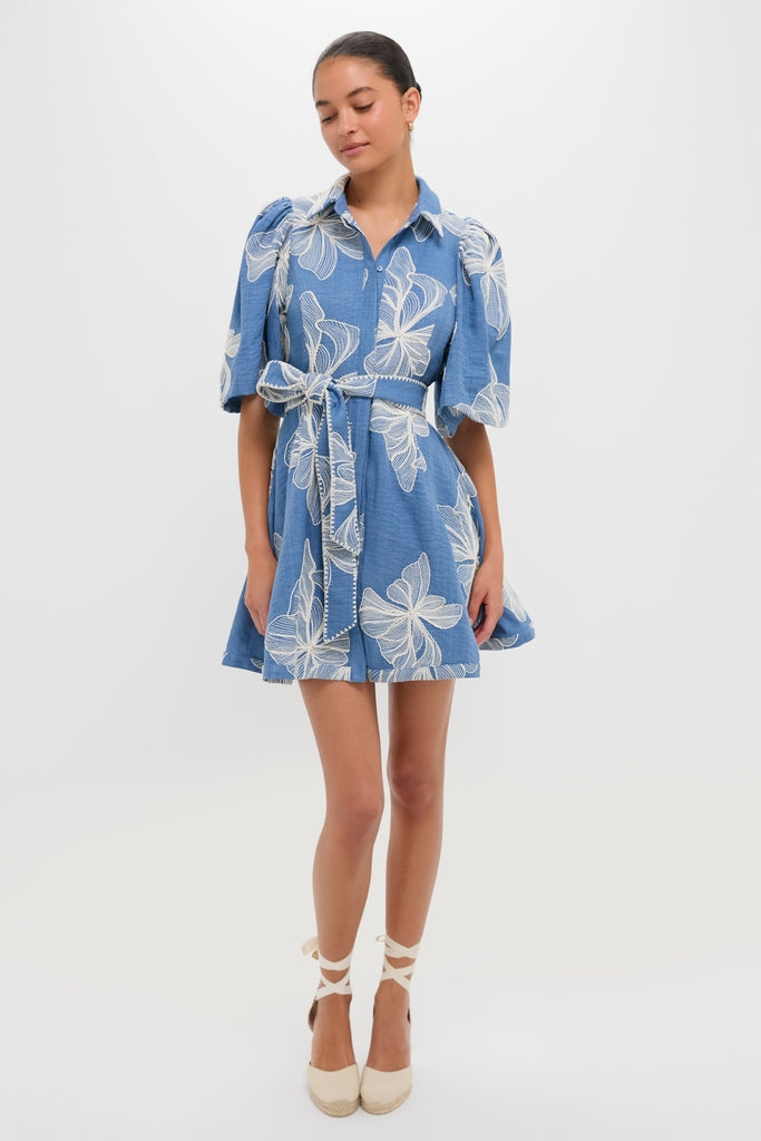 chambray blue short sleeve gloria day dress Style & Co. Women's Cotton Chambray Short-Sleeve Shirt-dress - Blue