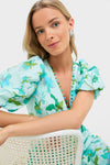 Shades of Blue Floral Marcy Midi Dress