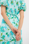 Shades of Blue Floral Marcy Midi Dress