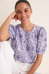 Embroidered Periwinkle Benson Blouse