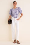 Embroidered Periwinkle Benson Blouse