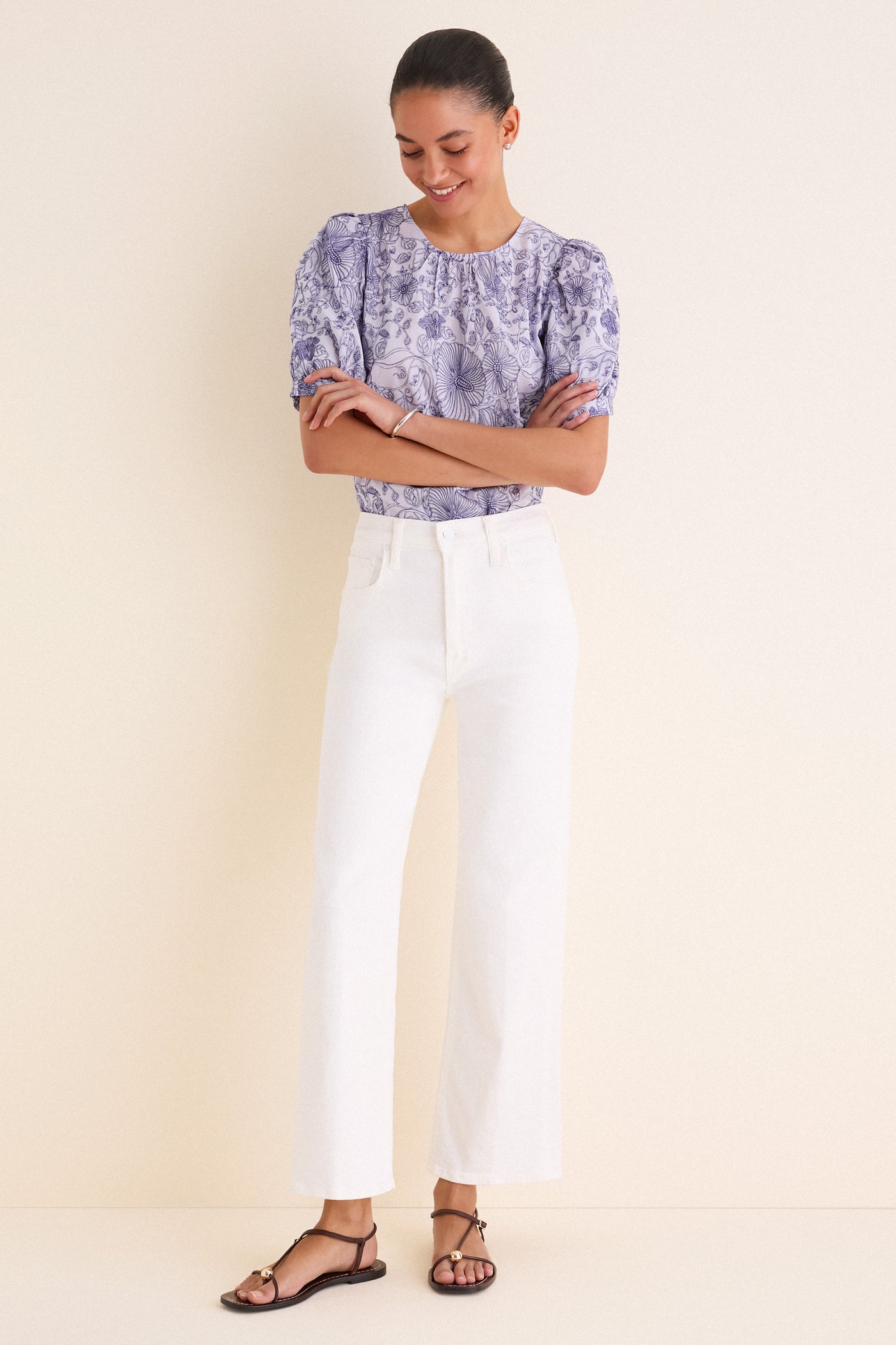 Embroidered Periwinkle Benson Blouse